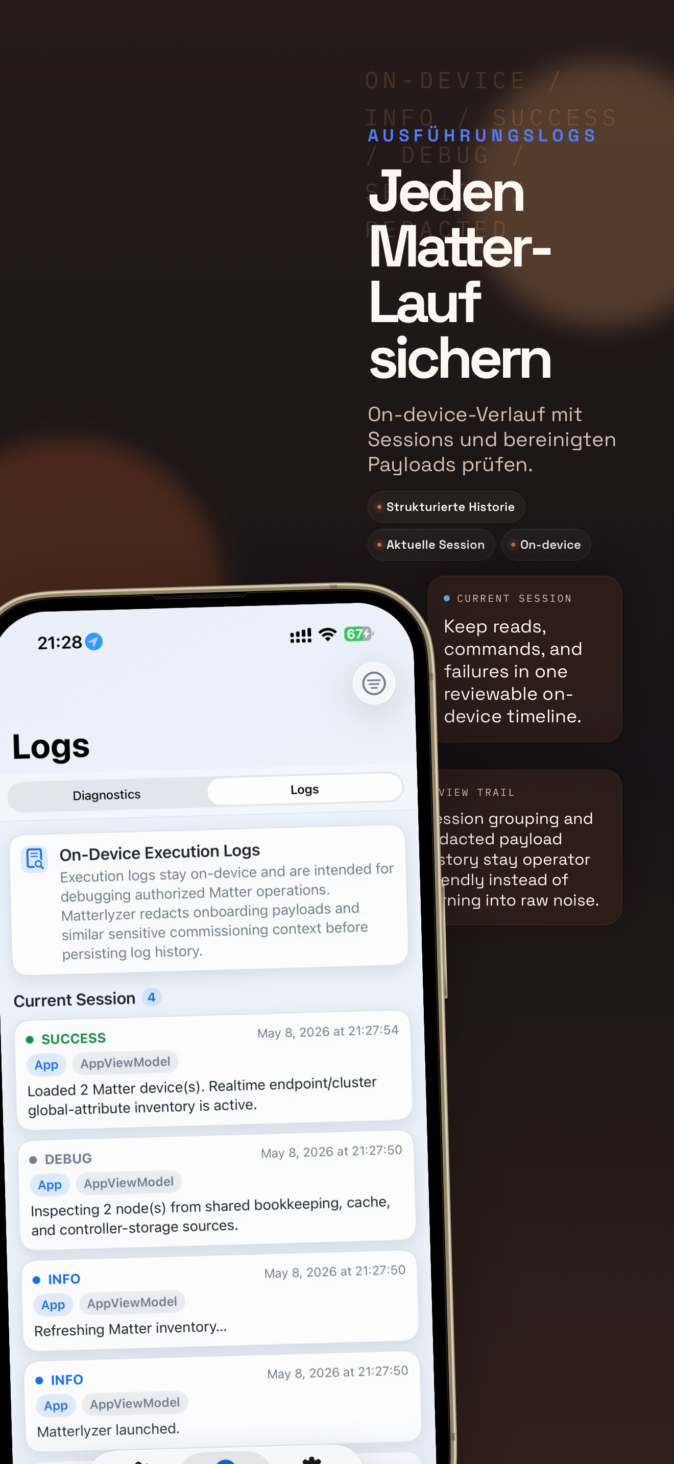 Matterlyzer Ausführungslogs