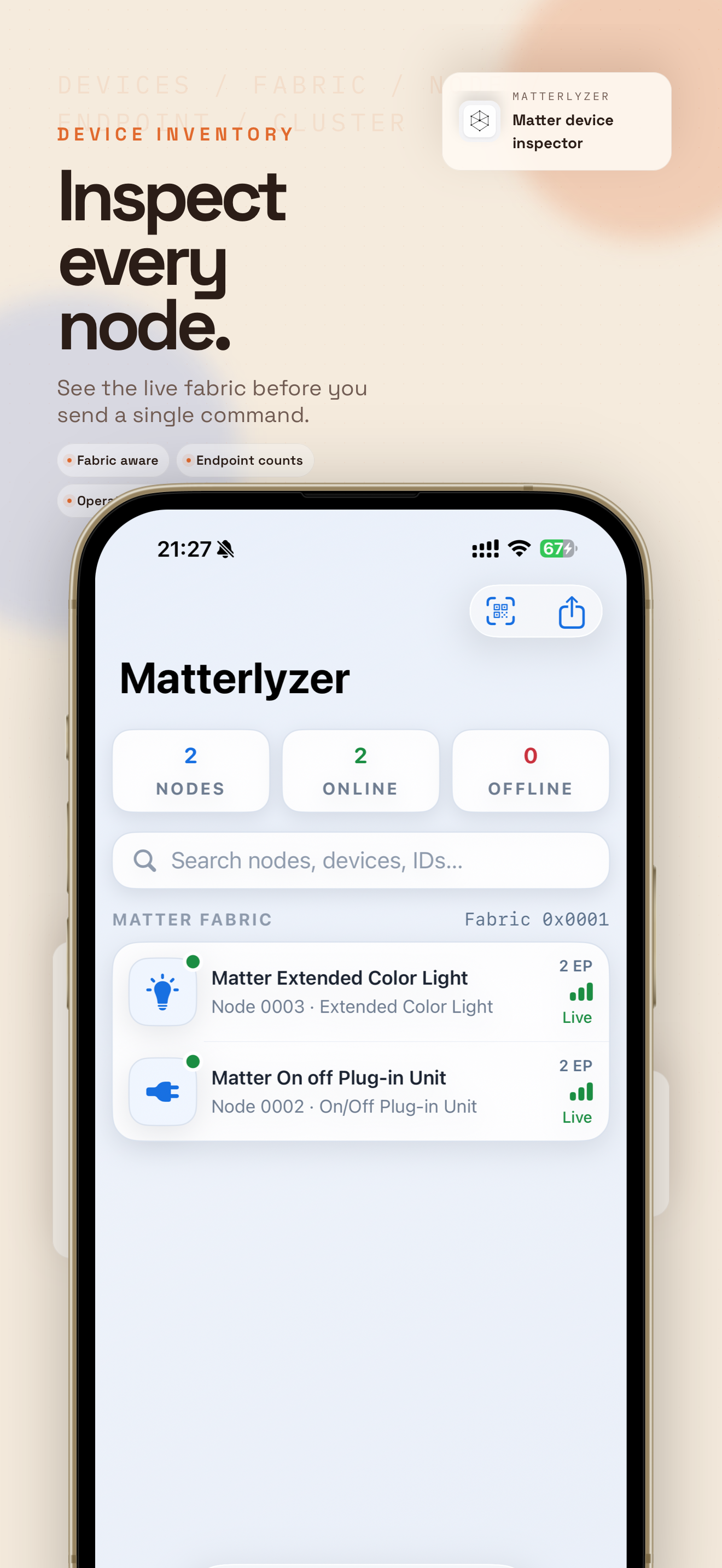 Matterlyzer inventory screen